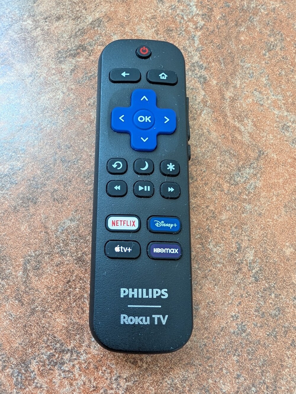 Philips Roku TV Remote Control Black with Blue Navigation